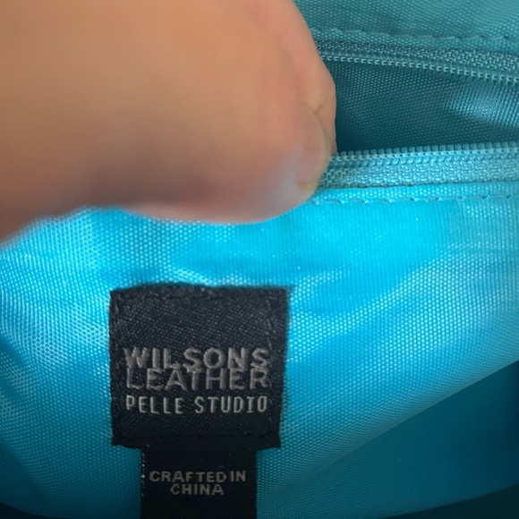 New Turquoise blue and yellow purse. Wilson leather pelle studio. NO TAGS - Picture 4 of 9